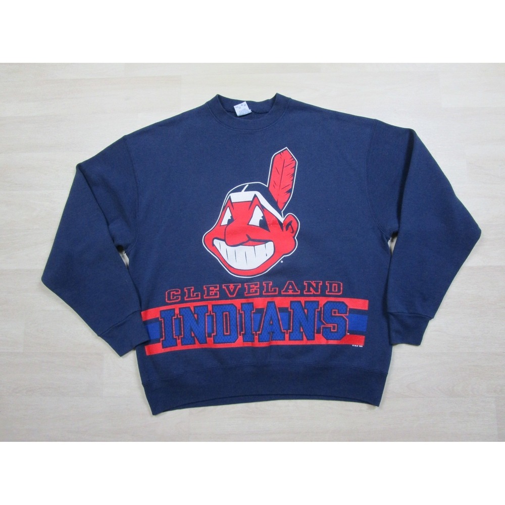 Cleveland Indians SALEM Sportswear Men's Vintage 1990's Sweatshirt (XL) 2-Sided